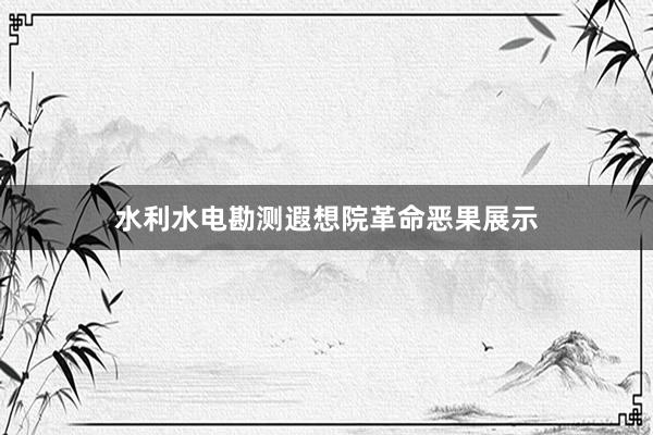 水利水电勘测遐想院革命恶果展示